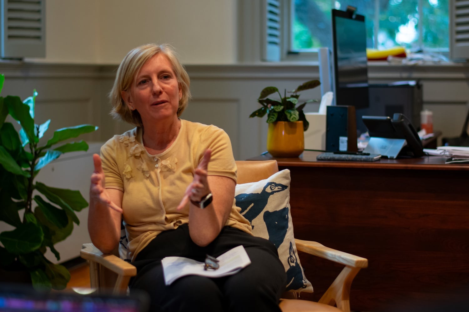 Dean of the Faculty of Arts and Sciences Hopi Hoekstra said she did not want to speculate on whether or not Harvard is considering removing legacy admissions preferences in the College's admissions process.