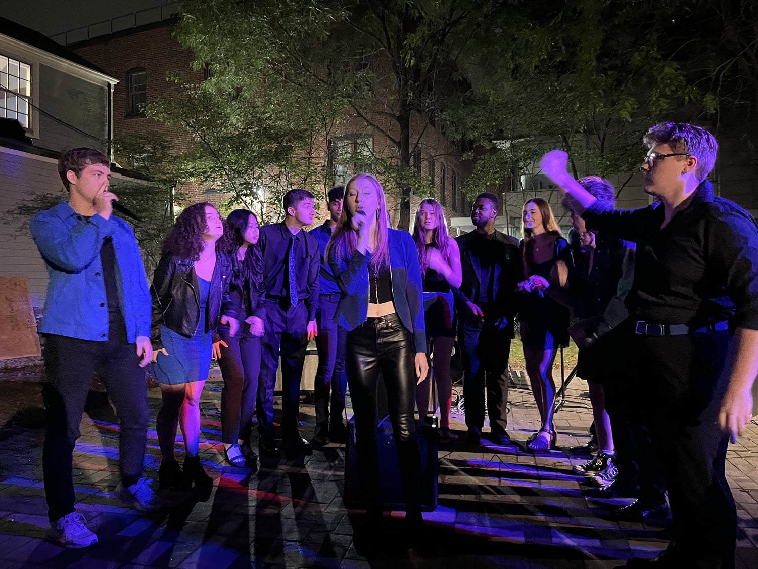 Harvard students perform at Harvard Votes Challenge’s "Rock the Vote Concert" on Sept. 30 in the Hasty Pudding courtyard.