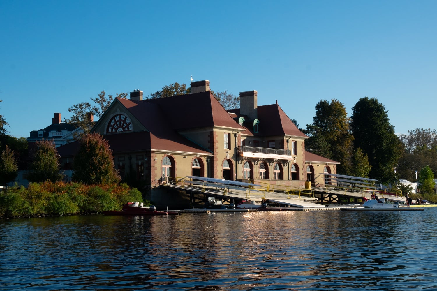Weld Boathouse currently serves both the Harvard men's and women's rowing teams while the Newell Boathouse is under construction.