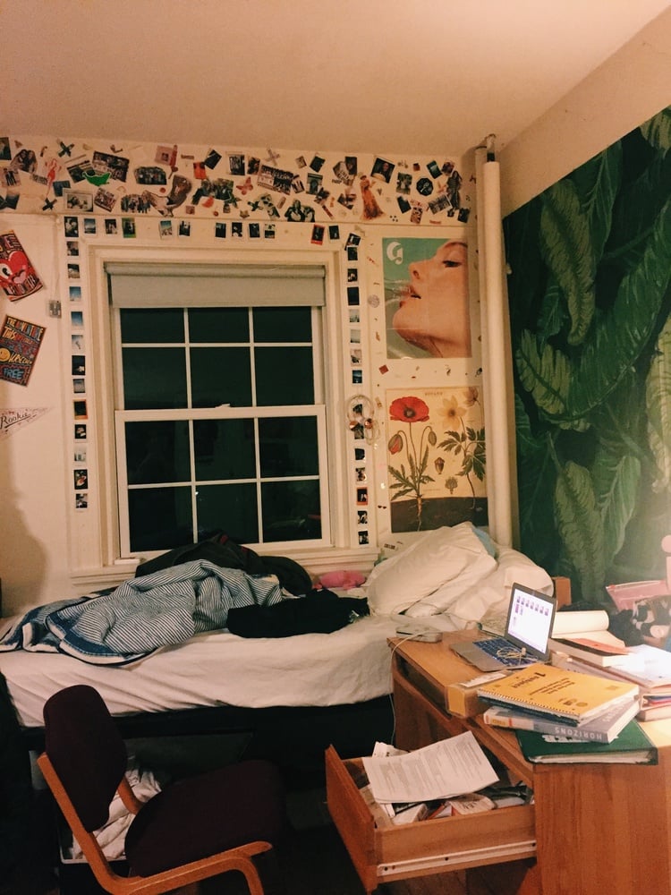Sam's room freshman year of high school. After freshman year, she resolved to hold onto every single scrap that represented a moment she found herself in.