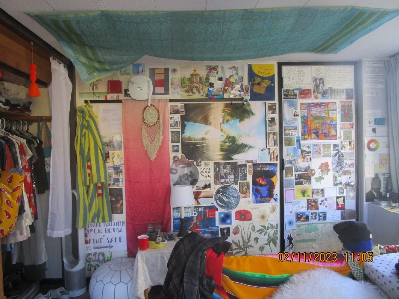 Every square inch of Sam's walls, and even parts of her ceiling, are covered in decorations this year.