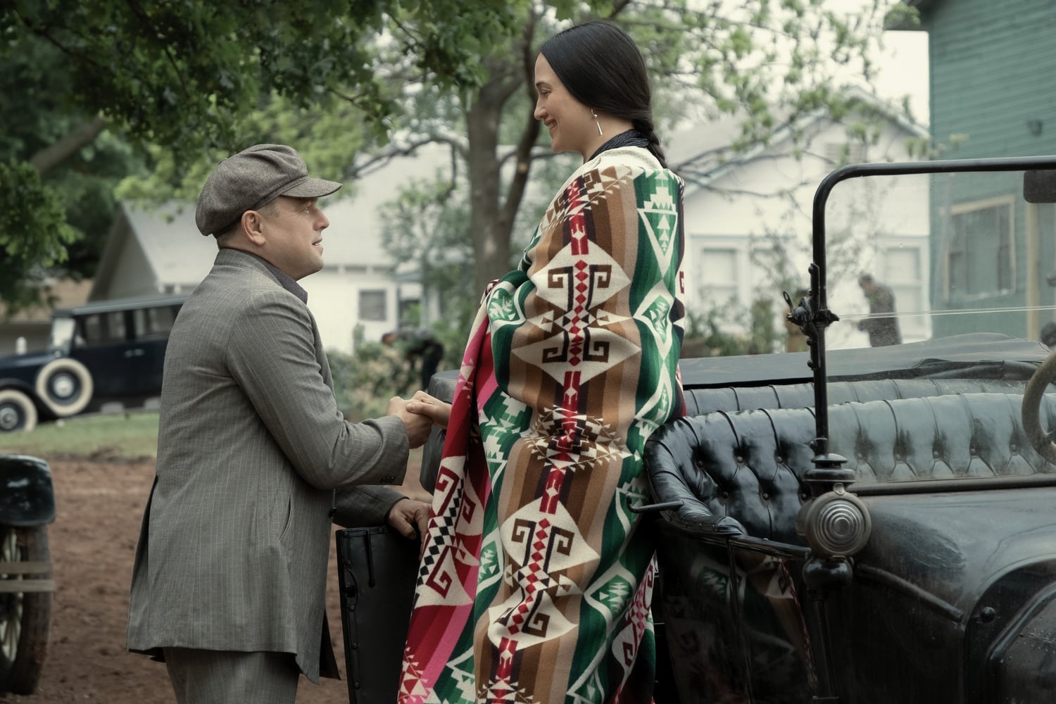 Leonardo DiCaprio and Lily Gladstone star in "Killers of the Flower Moon."