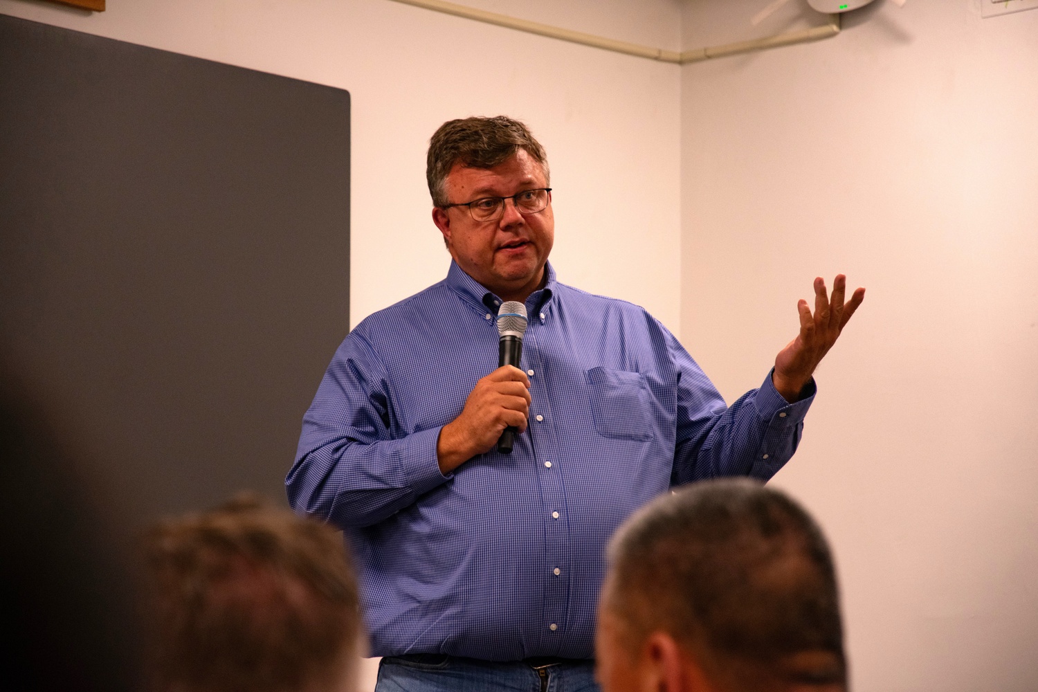 City Councilor Paul F. Toner speaks to a crowd about his campaign in 2023. Massachusetts State Rep. Marjorie C. Decker condemned Toner for his alleged involvement in an interstate brothel network, but stopped short of calling for his resignation.