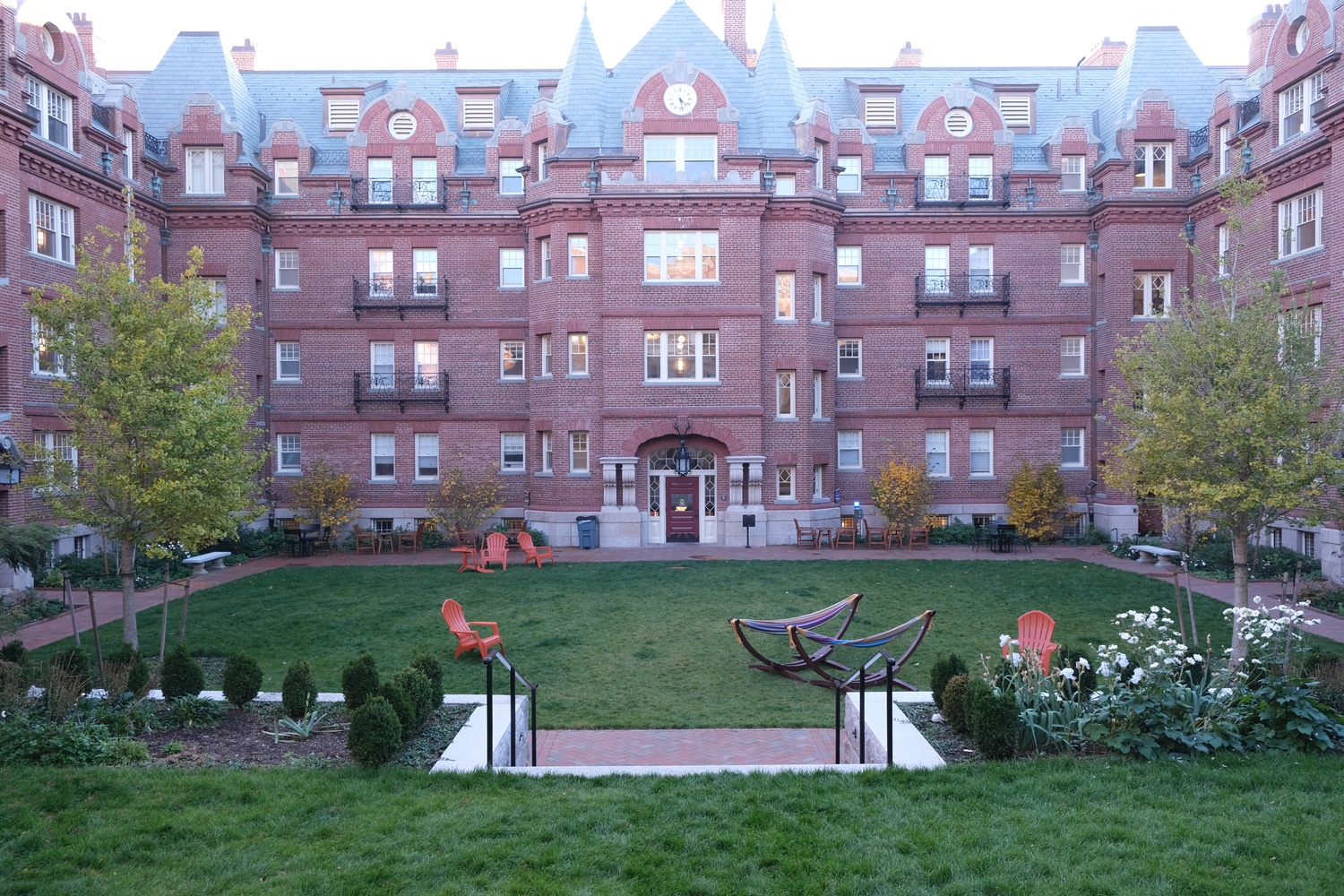 Randolph Hall’s courtyard has recently undergone a grand reopening during Adams House’s extensive renovations.