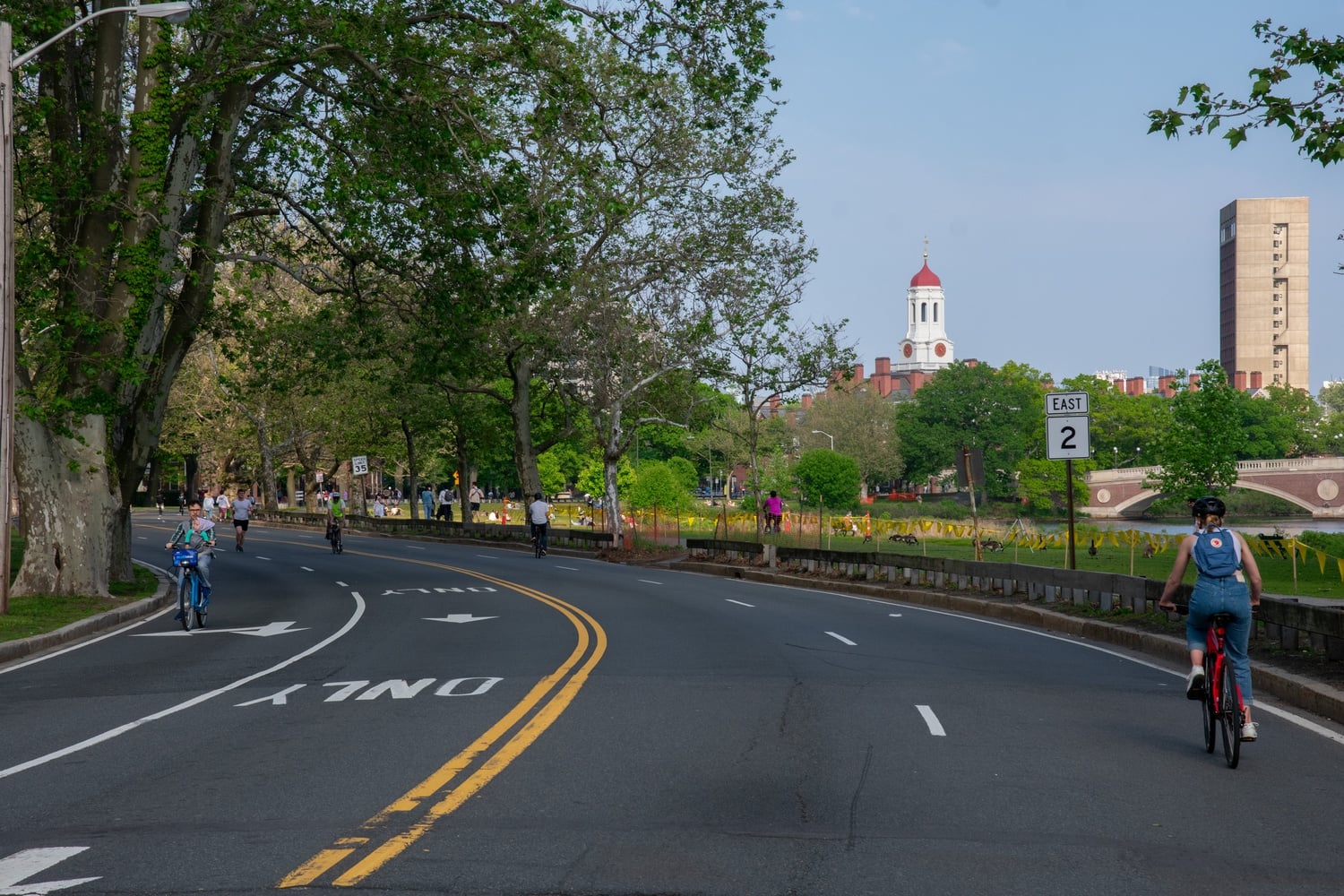 A cyclist died after being hit by an SUV on Memorial Drive Monday evening.