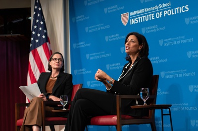 Cover image for Former CDC Director Rochelle Walensky Discusses Interplay of Public Health and Politics at IOP Forum
