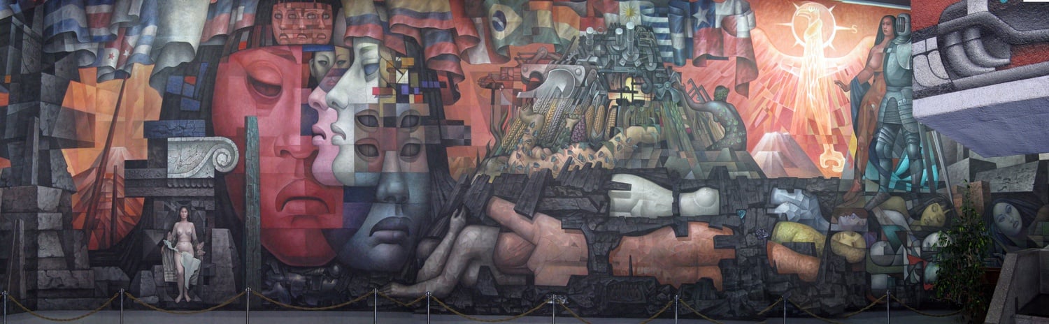 This mural in Chile, titled "The Presence of Latin America," recounts the diversity of the Latino community.