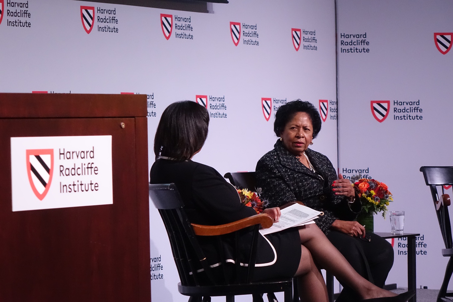 Ruth J. Simmons, the former president of Brown University, Prairie View A&amp;M University, and Smith College, spoke with Harvard Radcliffe Institute Dean Tomiko Brown-Nagin in an event at the Knafel Center.