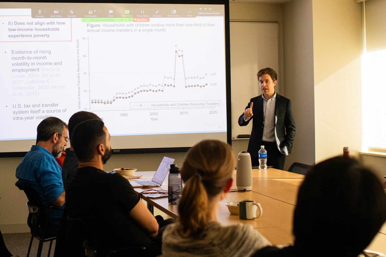 Political scientist Zach Parolin spoke at an event hosted by the Harvard Center for Population and Development Studies, which is housed in the University's School of Public Health.