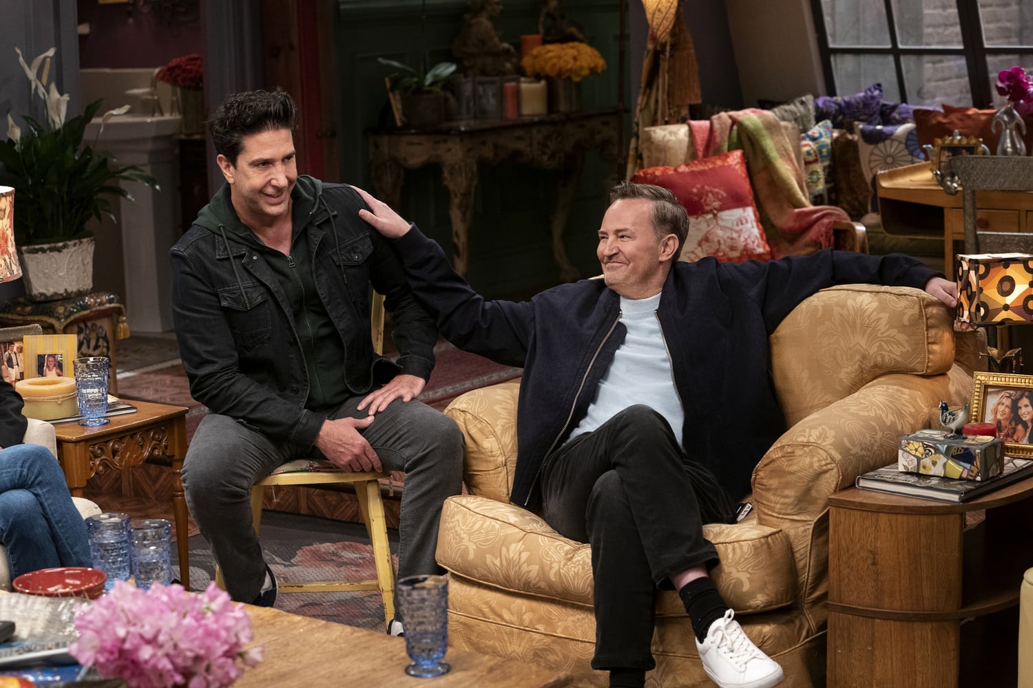 David Schwimmer and Matthew Perry in "Friends: The Reunion."