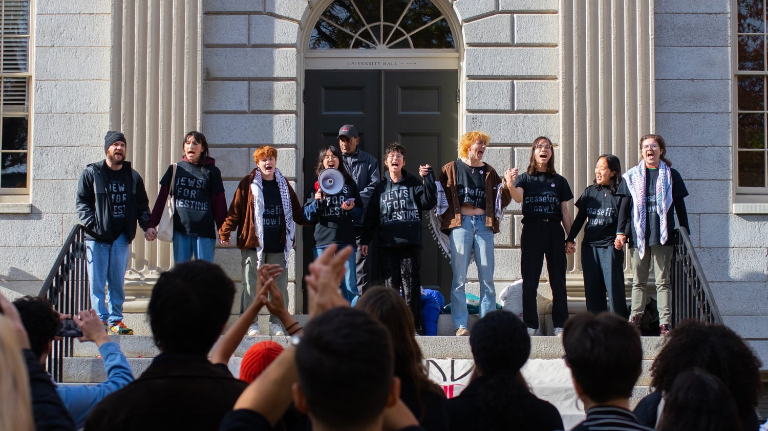 In November, students affiliated with Jews for Palestine occupied University Hall for 24 hours, urging Harvard's administration to call for a ceasefire, among other demands.