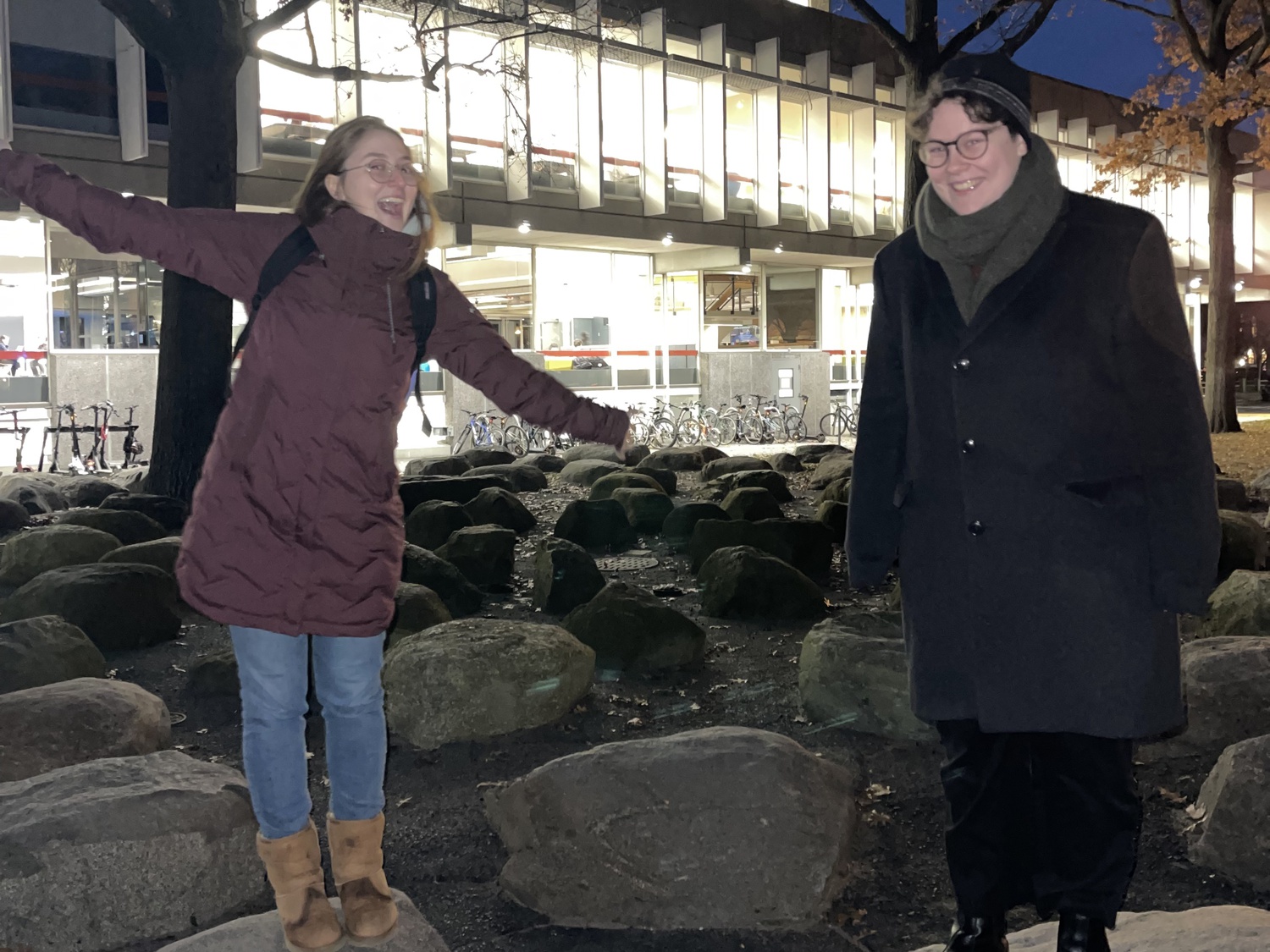 Our fearless caroling leaders, Alex and Eve.