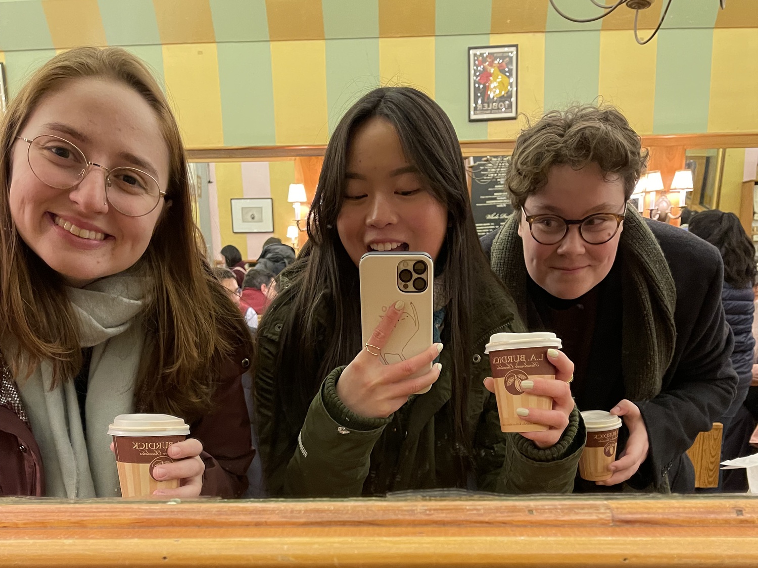 Our well-deserved hot chocolates.