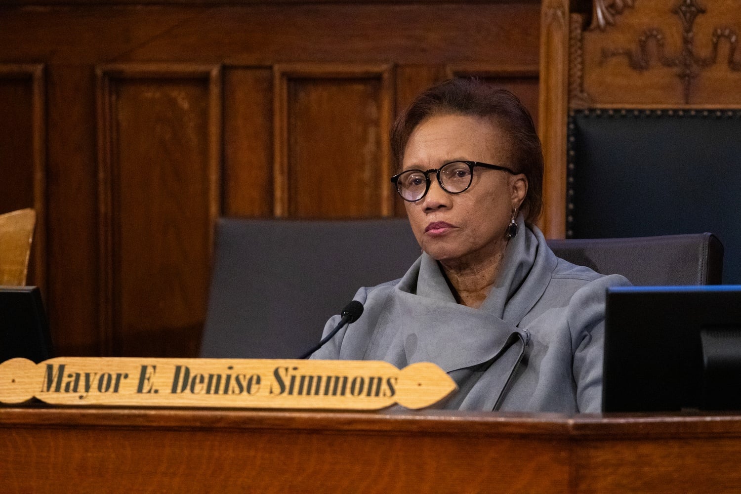 E. Denise Simmons is currently serving her 12th term on the City Council and her third term as Mayor of Cambridge.