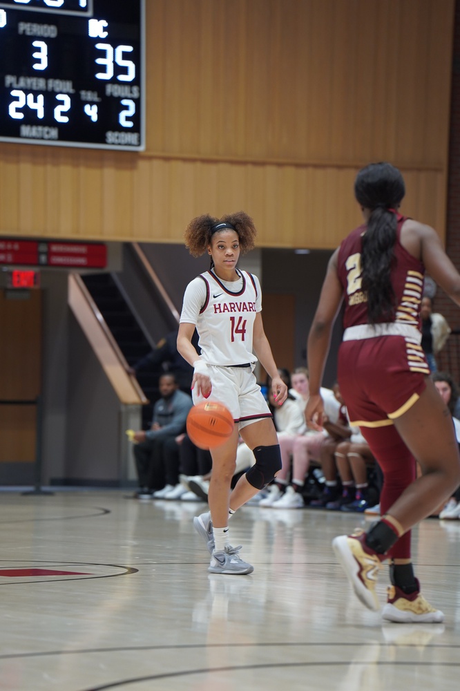 Junior Harmoni Turner takes the basketball out vs. BC.