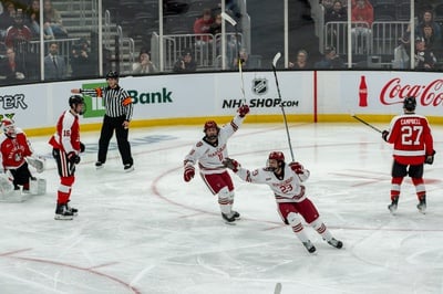 Cover image for Harvard Men’s Hockey Loses Beanpot Semifinal 3-2 in Overtime Heartbreaker