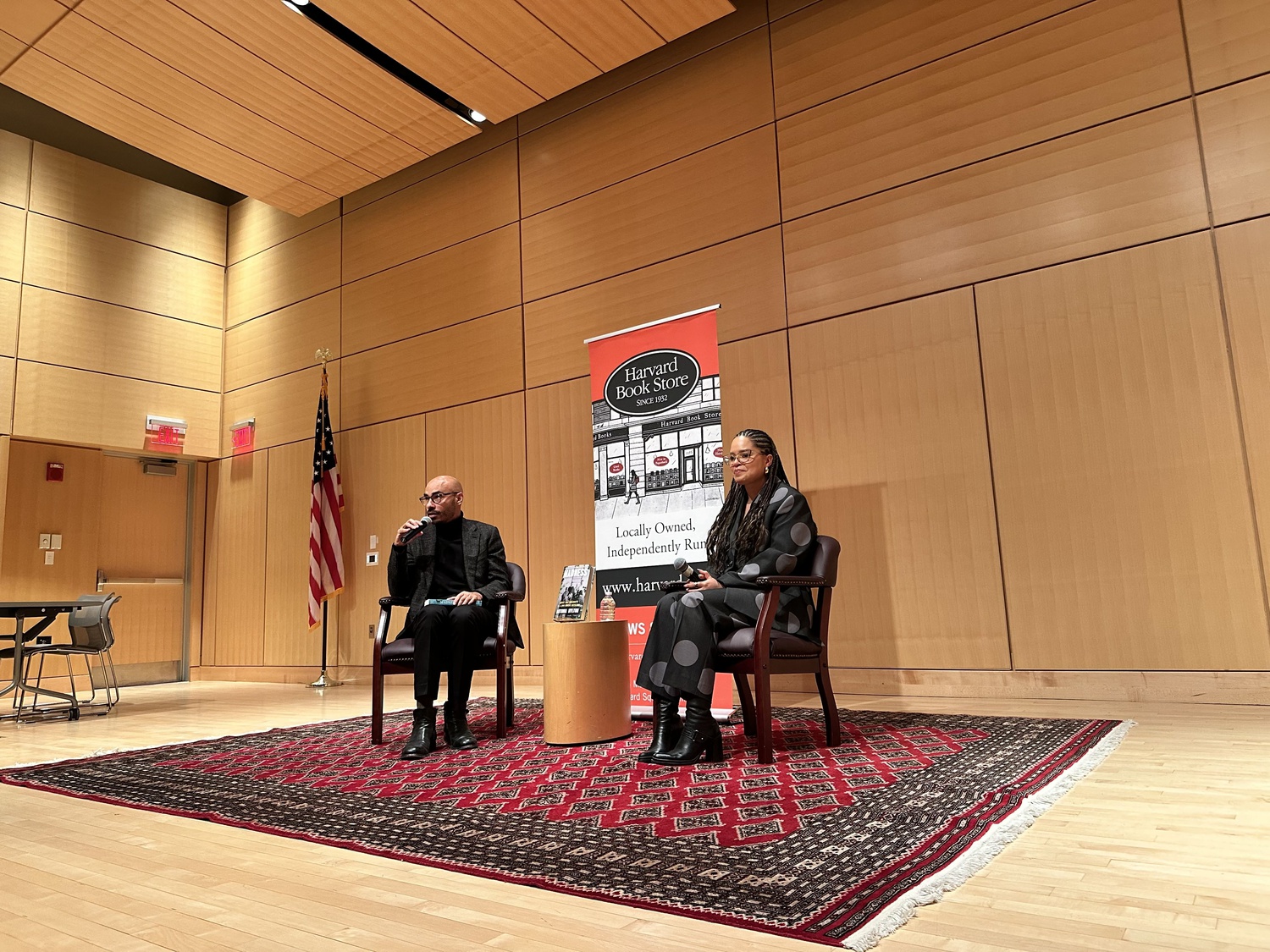 Antonia A. Hylton and Jesse McCarthy at the Cambridge Public Library on Feb. 1.