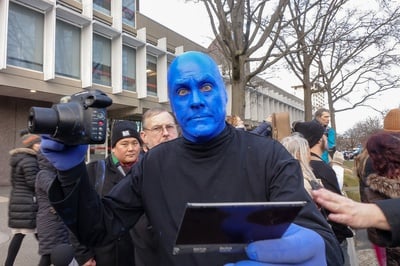 Cover image for Blue Man with Polaroid