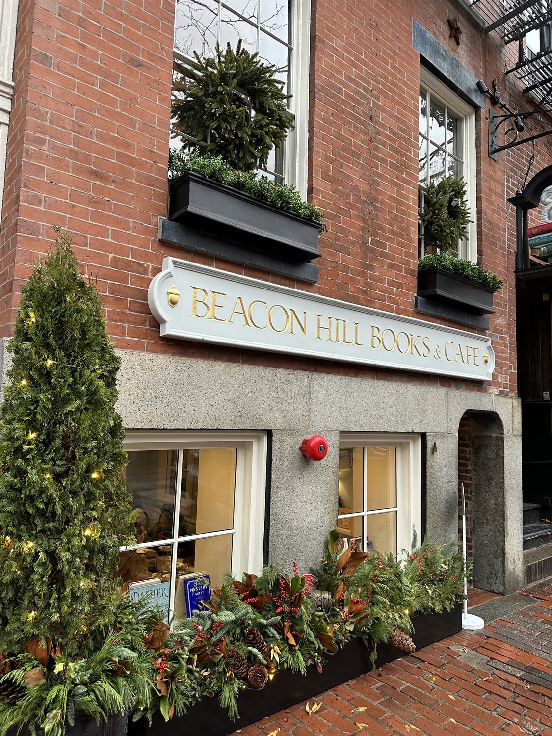 Beacon Hill Books & Cafe on a rainy day.