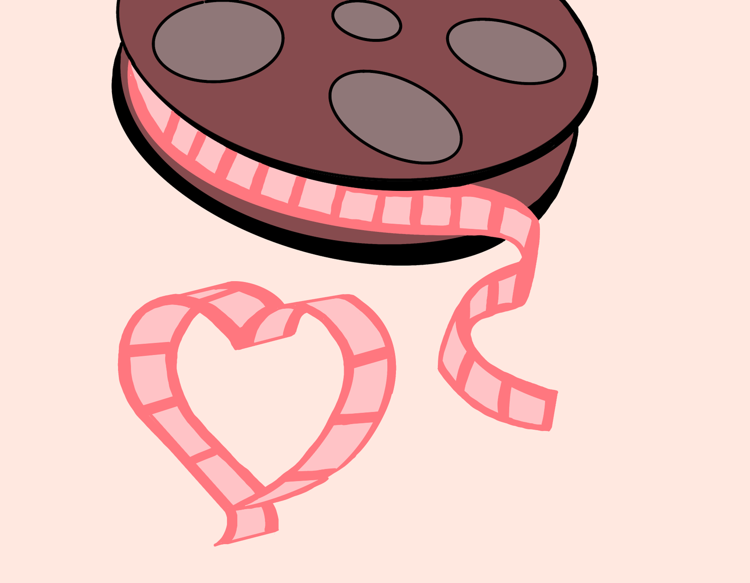 Valentine's Day themed film reel.
