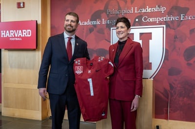 Cover image for ‘We’re Gonna Have a Ton of Success Here’: Andrew Aurich Ready to Keep Harvard Football Rolling