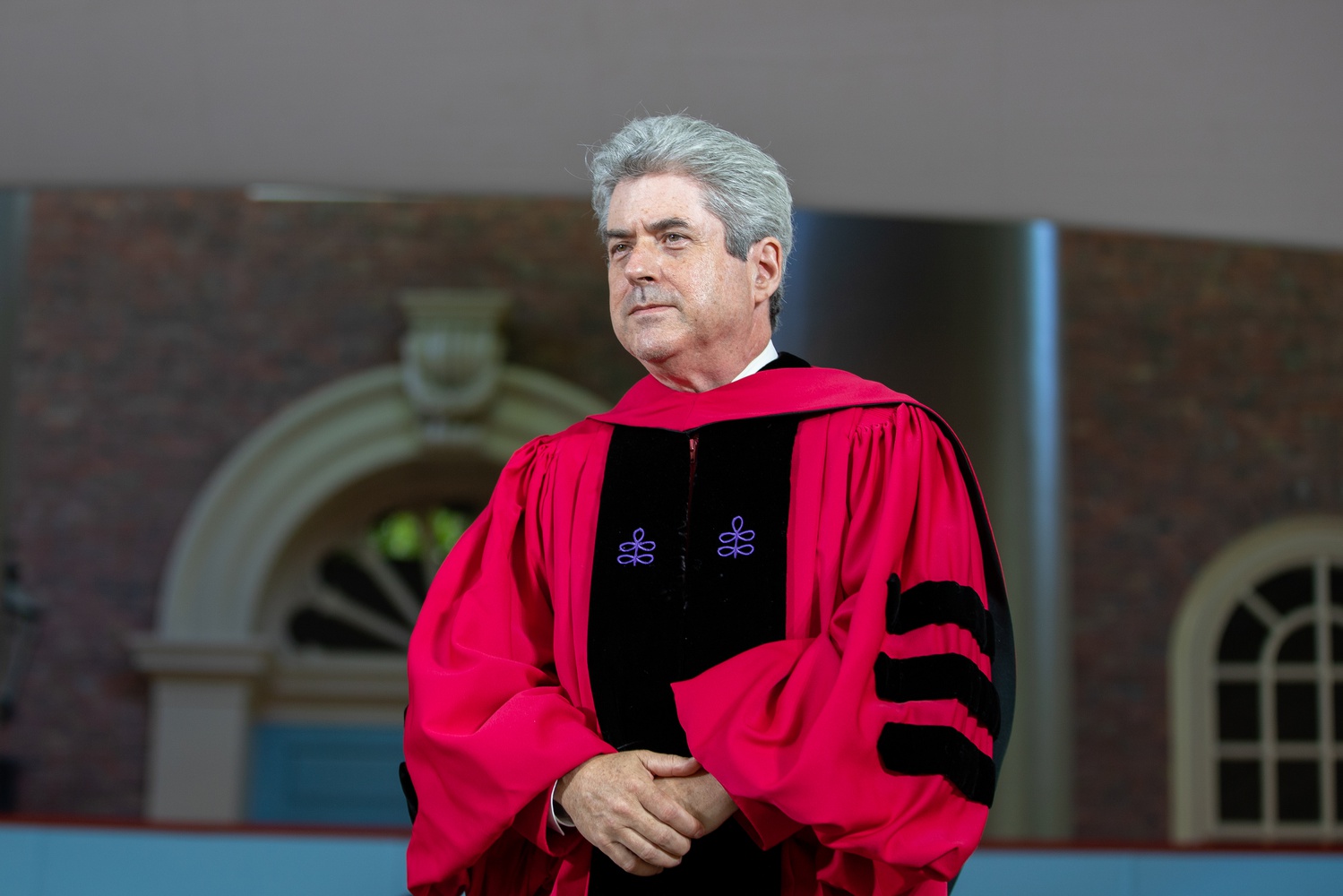 Marc L. Goodheart '81, a top adviser to Harvard's secretive governing boards, is pictured above at the Commencement ceremony in 2022. Despite a low profile, he has played a central role through the University's leadership crisis.