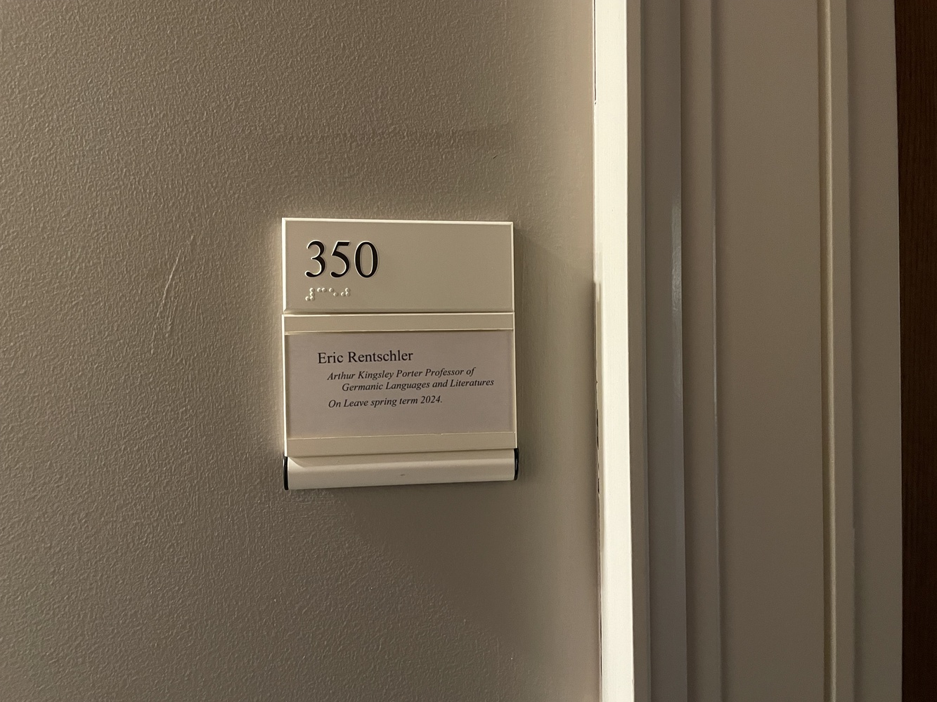 Eric Rentschler Barker Office | News | The Harvard Crimson