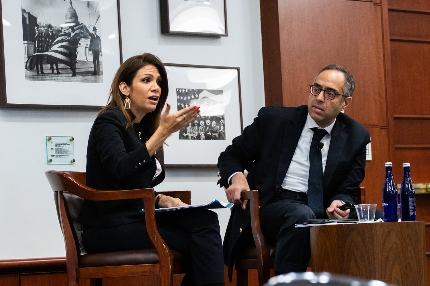 The Belfer Center at Harvard Kennedy School hosted a conversation with Dr. Dalal Saeb Iriqat and Professor Tarek Masoud. Iriqat defended her controversial social media posts about the Oct. 7 attack on Israel.