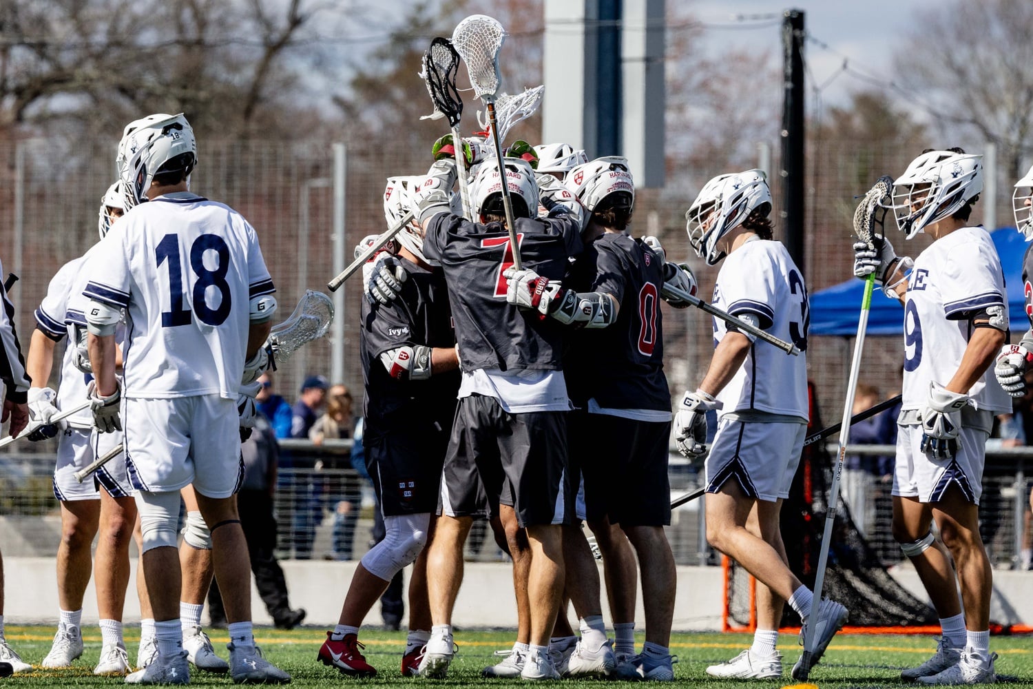 The Harvard men's lacrosse team found its footing against Providence on Saturday.
