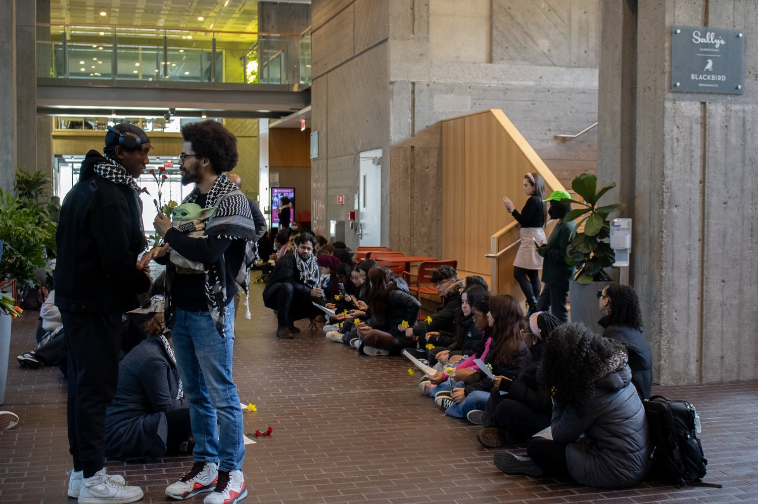 Students attend a vigil in the Smith Campus Center in solidarity with Palestine.