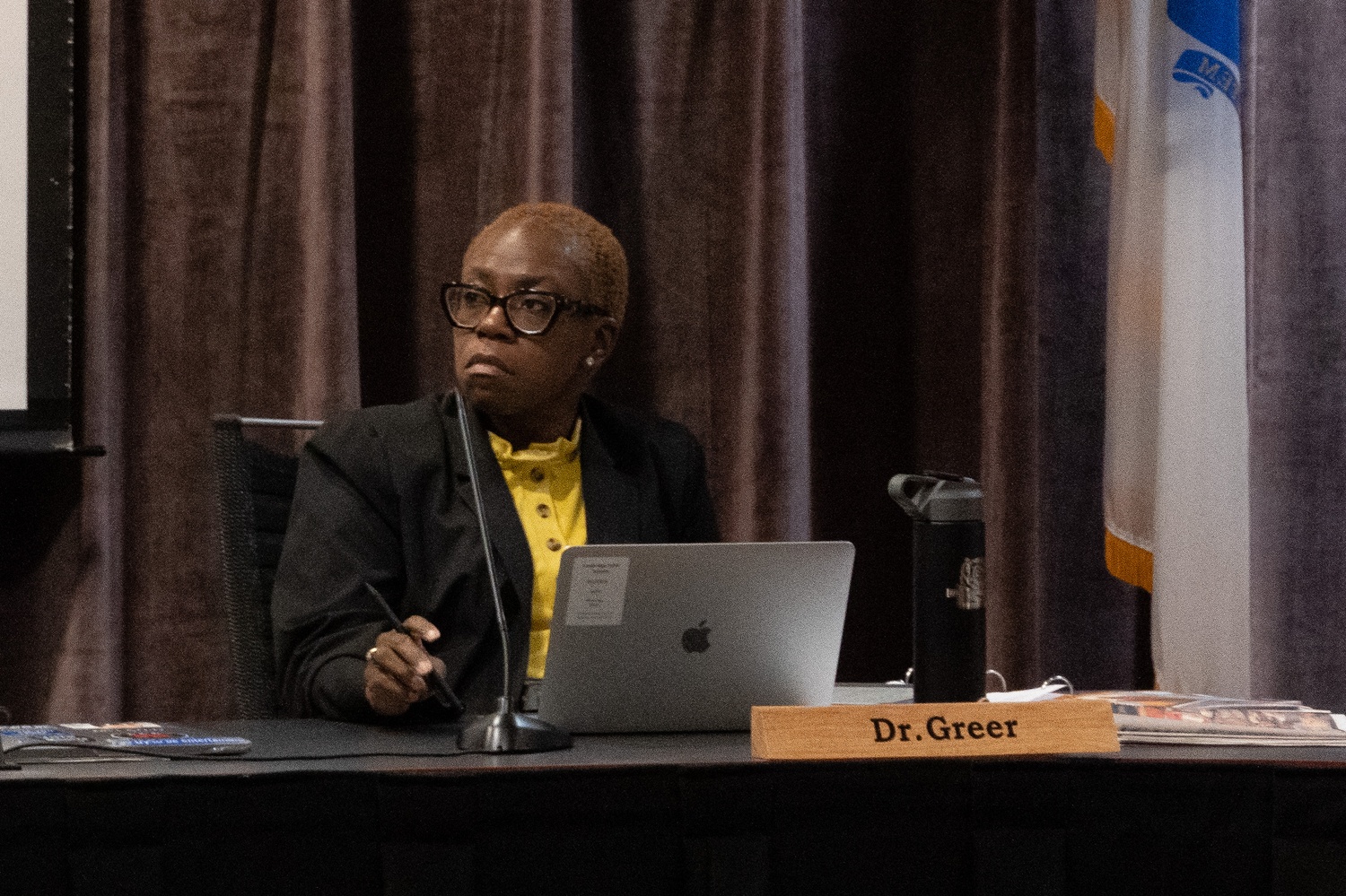 A parent inadvertently stayed on a School Committee meeting as it moved into a private executive session to discuss the contract of Superintendent Victoria L. Greer.
