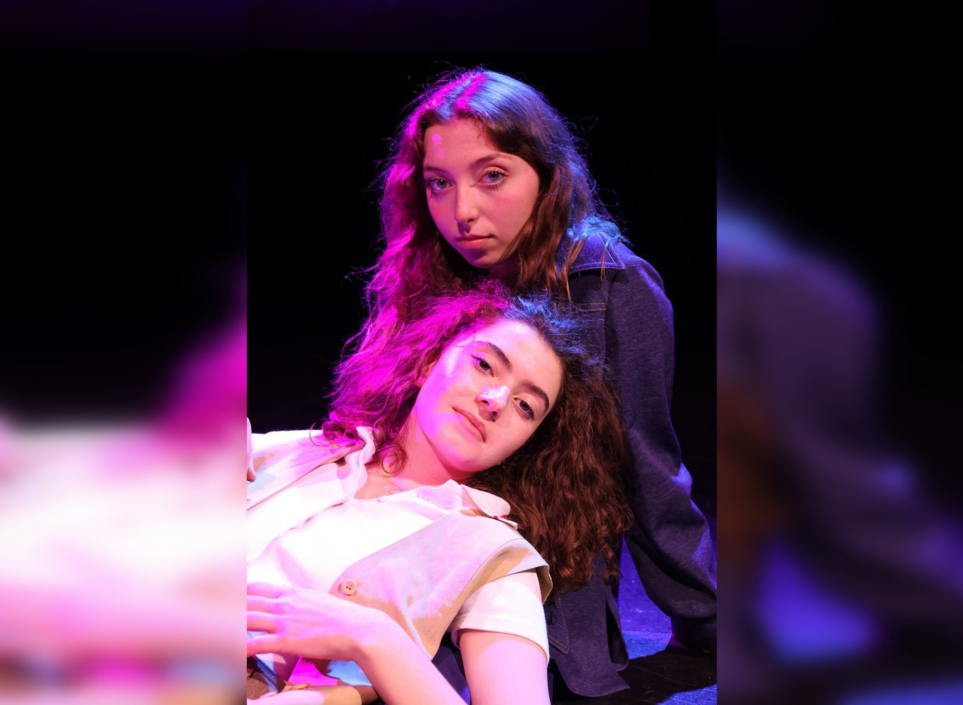 Turandot Shayegan '25 and Kyra S. Siegel '25 in "Constellations," running at the Loeb Ex from March 28 to March 21.