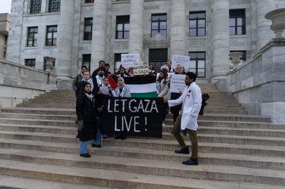 Cover image for Healthcare Workers for Palestine Demand ‘Permanent Ceasefire’ at Harvard Medical School Protest