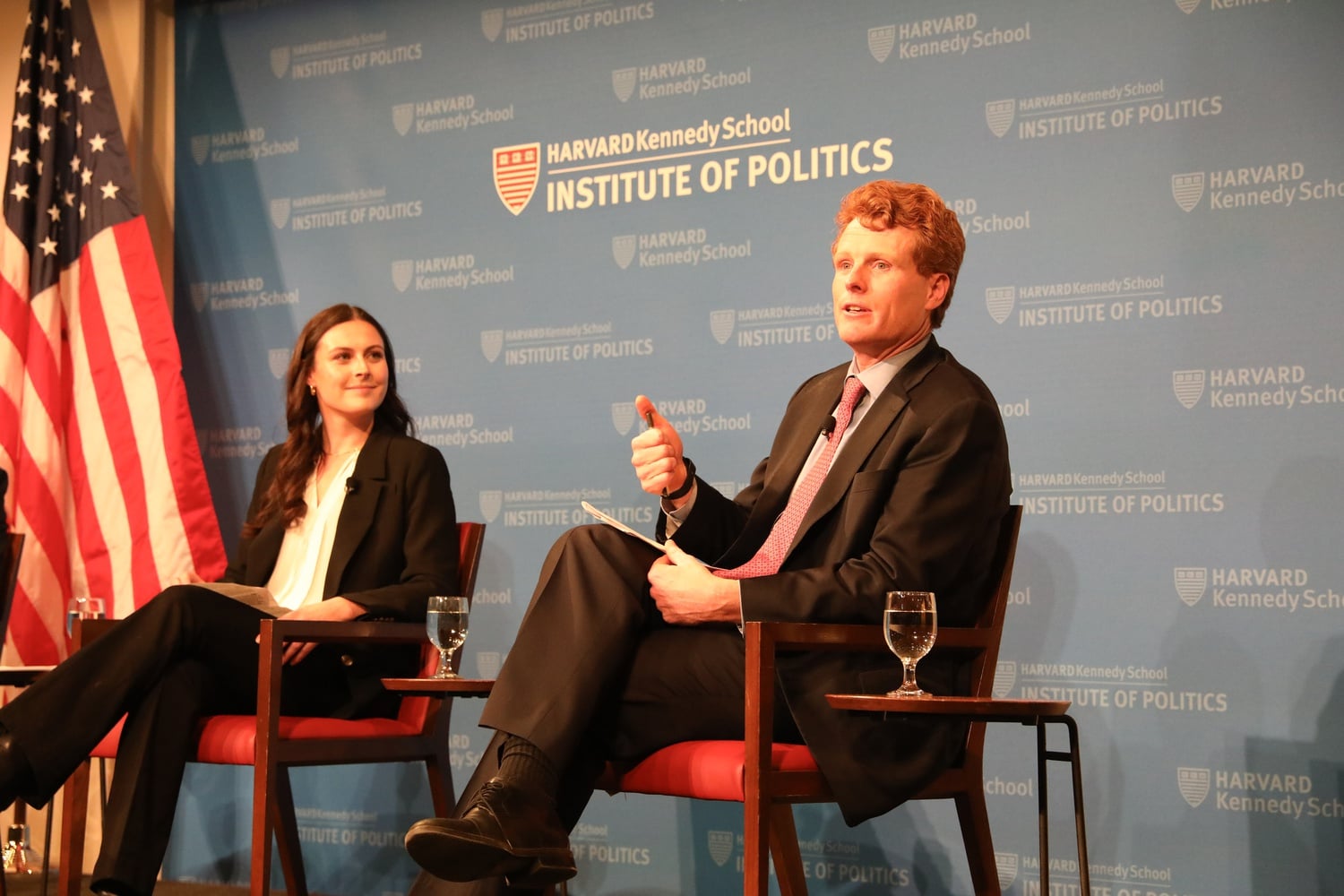 Former Congressman Joseph P. Kennedy III speaks at an IOP forum. Kennedy discussed political differences and consensus during the event on Tuesday evening.