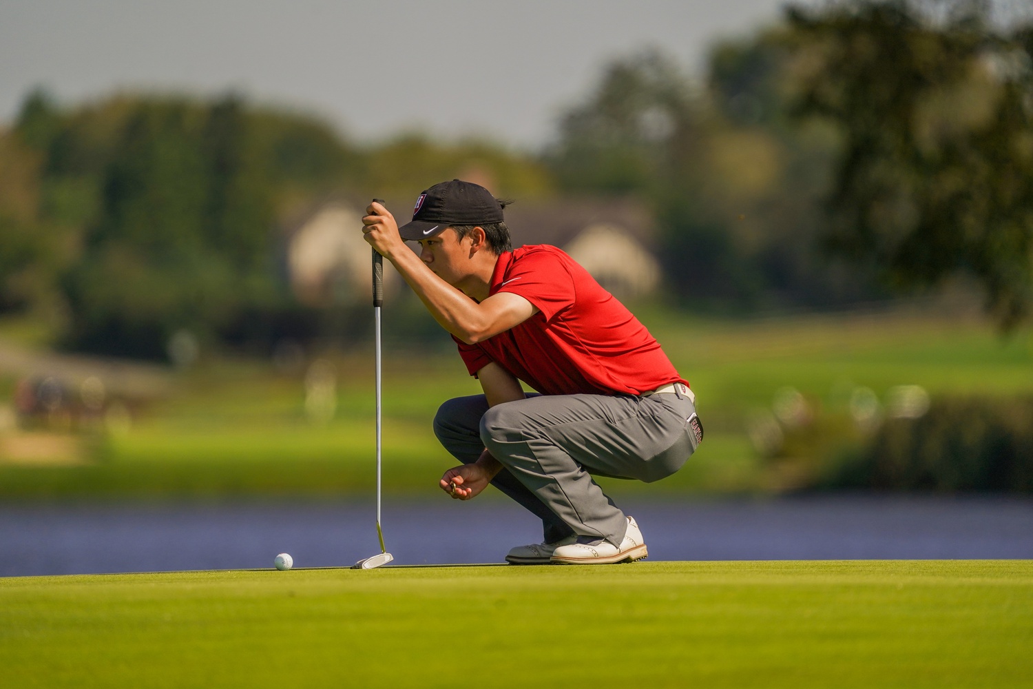Senior Brian Ma sizes up a punt during a match last fall in East Hampton, N.Y. The team captain shot 71, 73, and 67 last weekend, leading the team to a sixth-place finish.