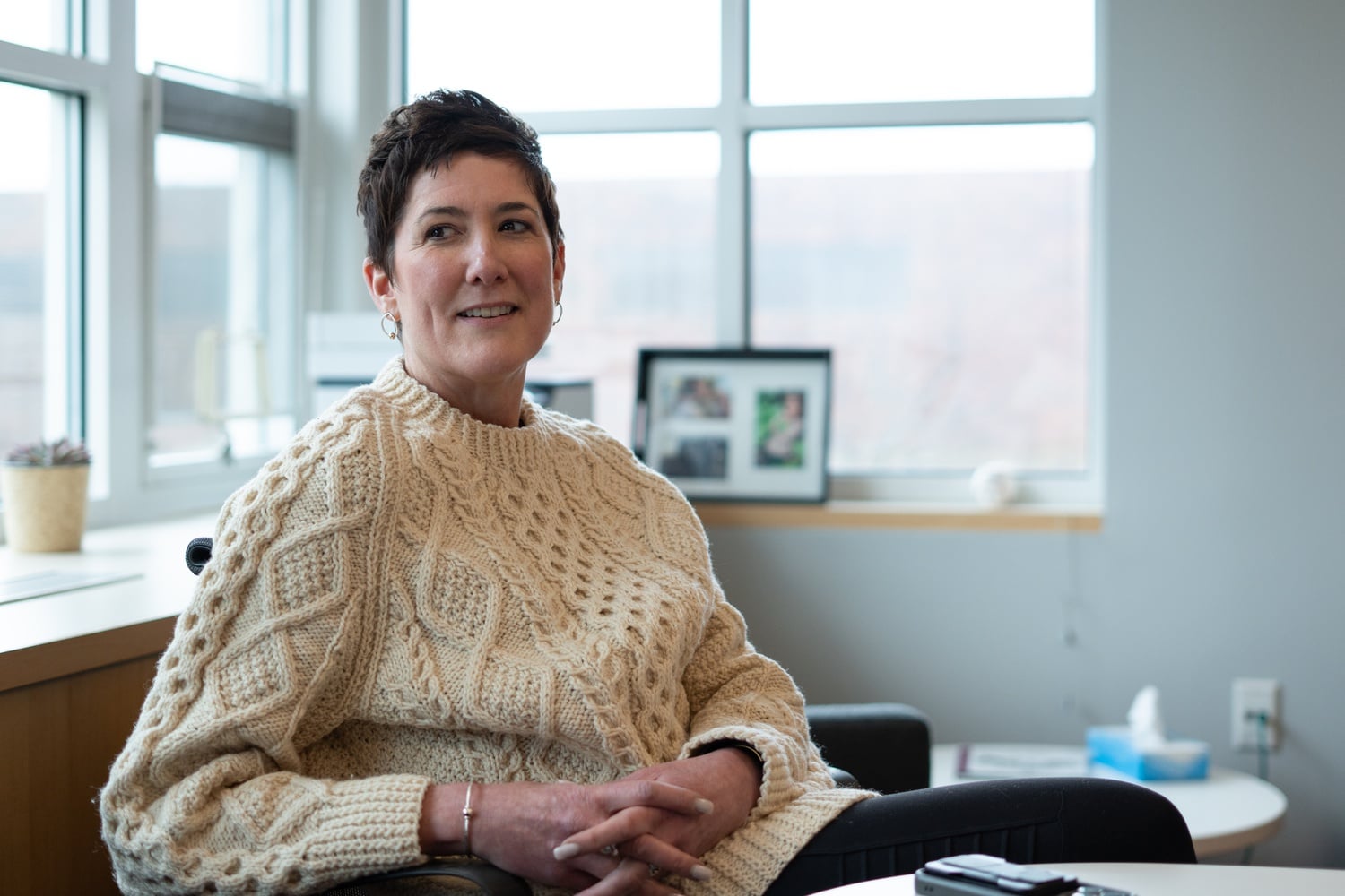 Erin McDermott, the Director of Harvard's Athletics, speaks to The Crimson in an interview on Thursday. McDermott acknowledged that some alumni may be pulling donor support for Harvard football.