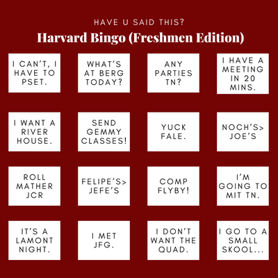 Cover image for Harvard Bingo (Freshmen Edition)