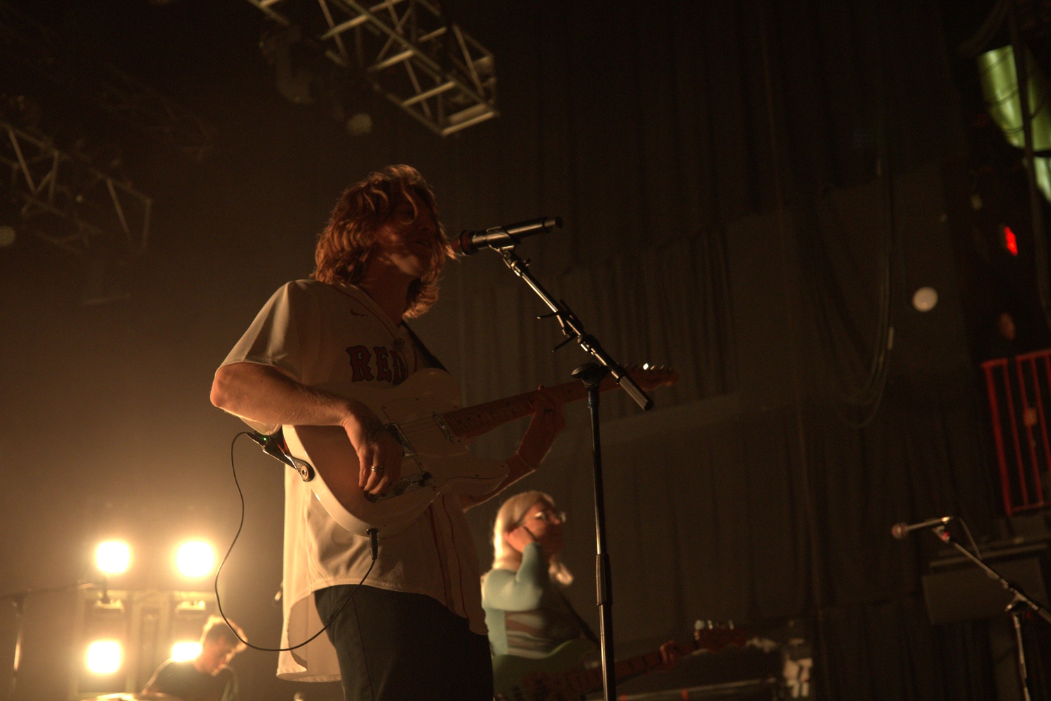 The band walked out with smiles on their faces, with frontman Basse donning a Red Sox jersey.