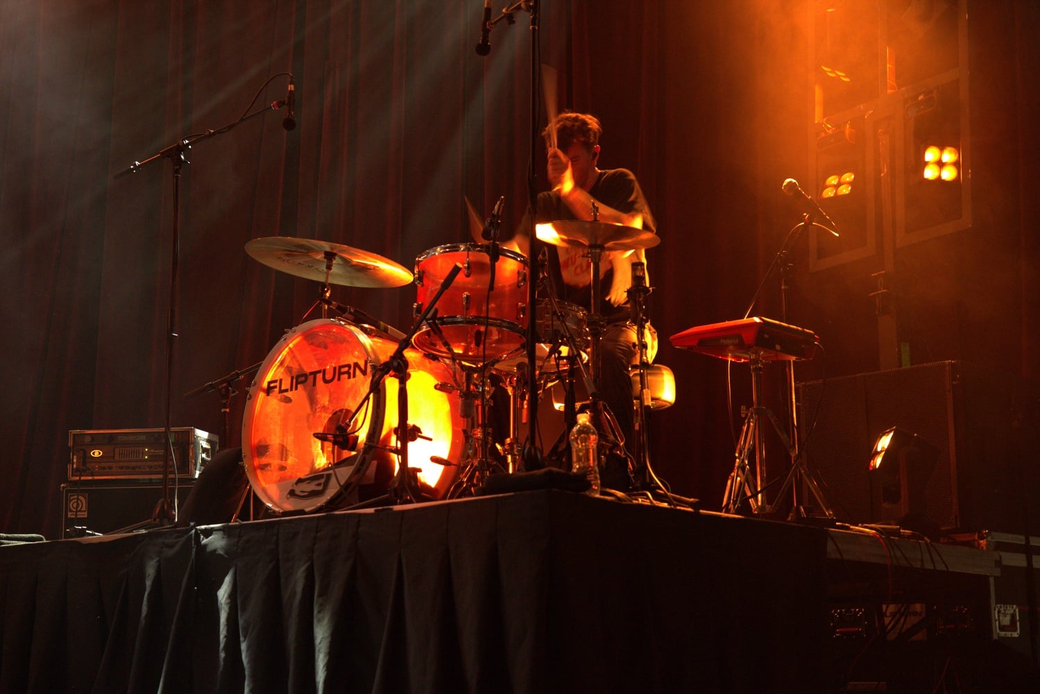The band members cheered on drummer VonBalson during a drum solo.