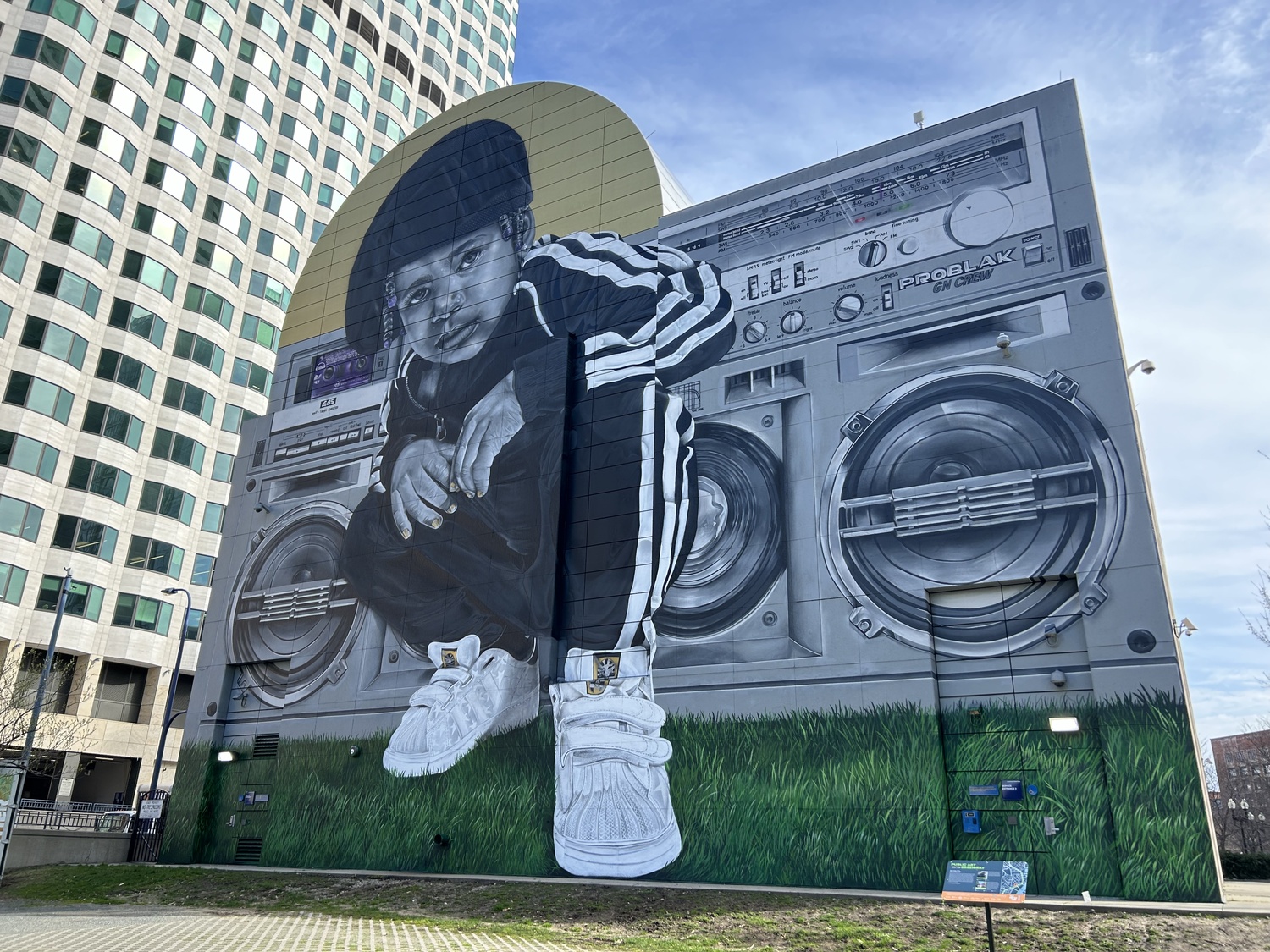 An art installation at the Rose F. Kennedy Greenway in Boston.