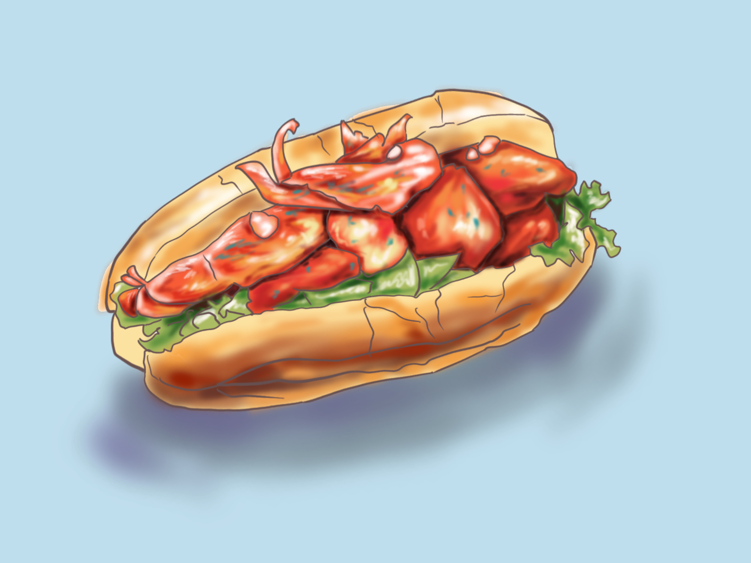 Lobster rolls are a group effort.