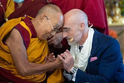 Cover image for ‘Ambassador of Love’: Arthur Brooks Leads Harvard Delegation to Meet the Dalai Lama