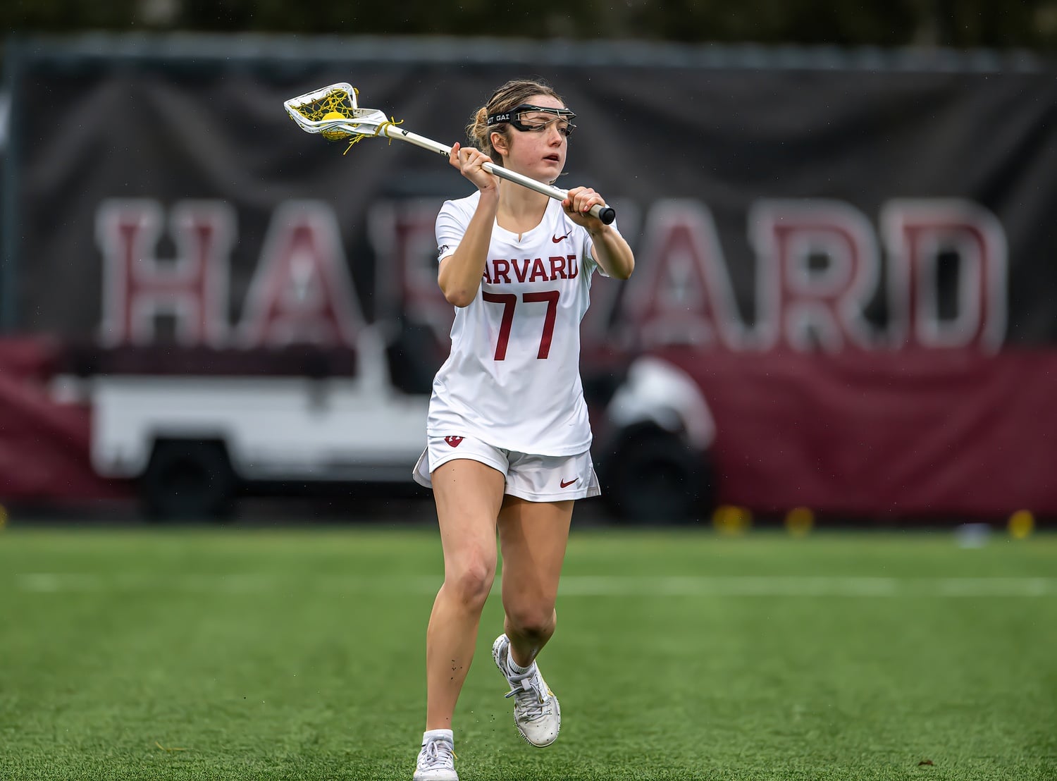 Sophomore midfielder Charlotte Hodgson makes a pass in a game this season against Brown. Hodgson scored in Harvard's losing effort against Yale.