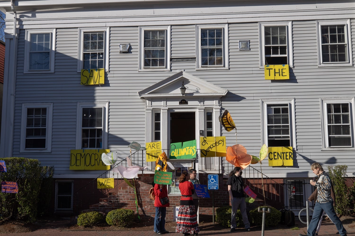 The Democracy Center is located at 45 Mt Auburn St. Leaders are moving forward with closing the Democracy Center indefinitely for renovations.