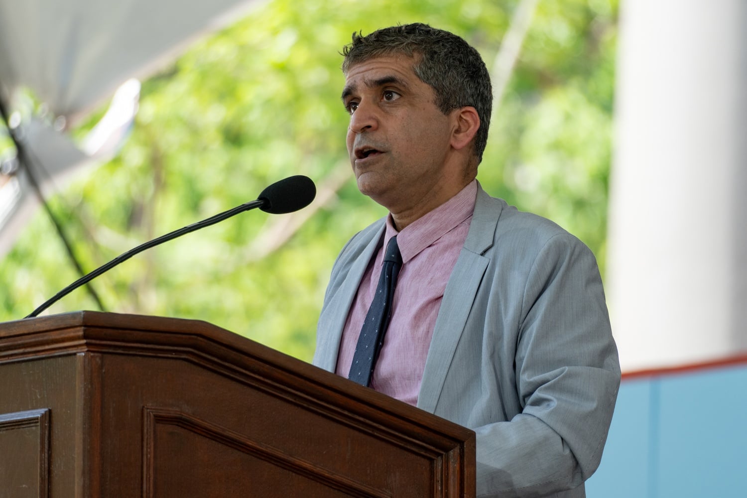 Dean of the College Rakesh Khurana touted his intellectual vitality initative during his speech at Harvard College's Class Day ceremony.