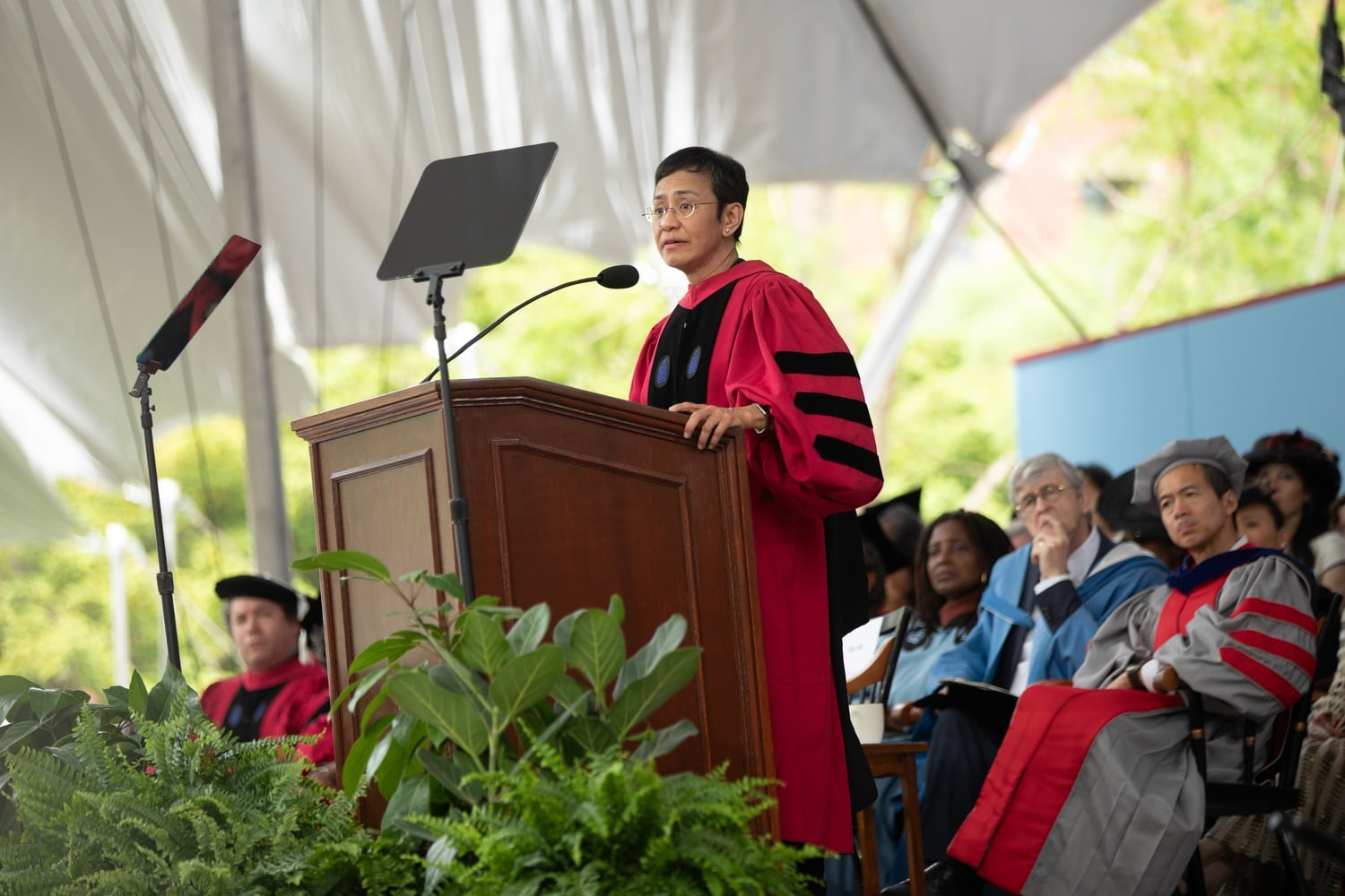 Nobel laureate and journalist Maria A. Ressa delivers the featured address at Harvard's 2024 Commencement ceremonies.
