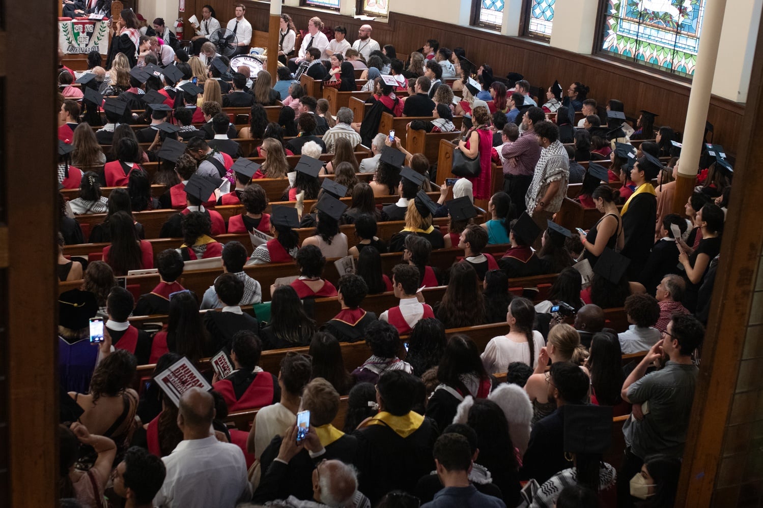 Hundreds of graduates and their families attended the mock graduation ceremony at Harvard-Epworth Church.