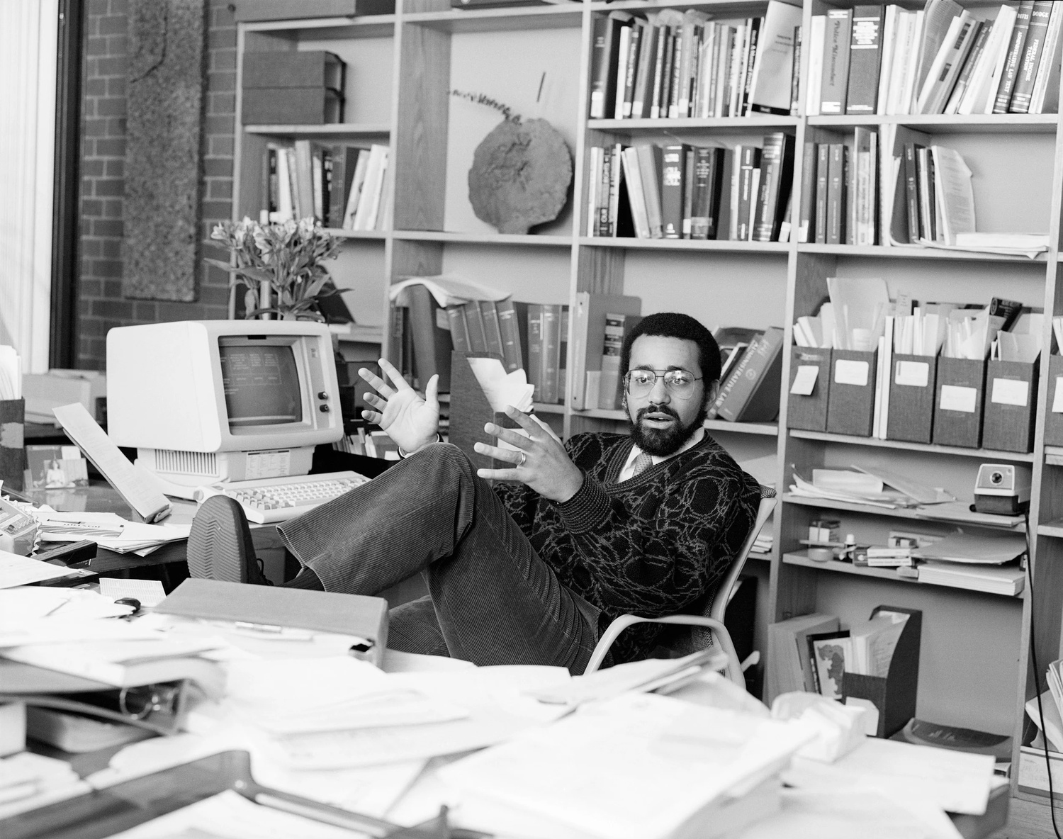 Christopher F. Edley Jr., pictured in his Harvard Law School office, died early last month. He was 71.