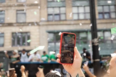 Cover image for Fan Takes Video of Celtics Parade
