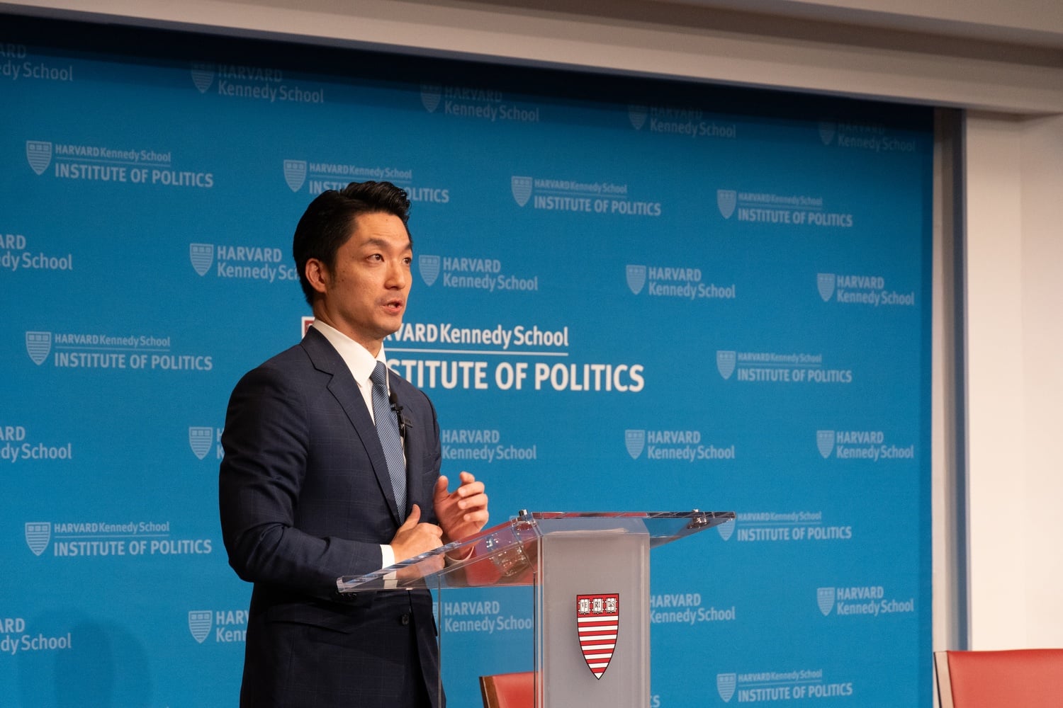 The Institute of Politics is located at 79 John F. Kennedy St, Cambridge, MA. Taipei City Mayor Wan-An Chiang speaks at the Institute of Politics on tradition and innovation.